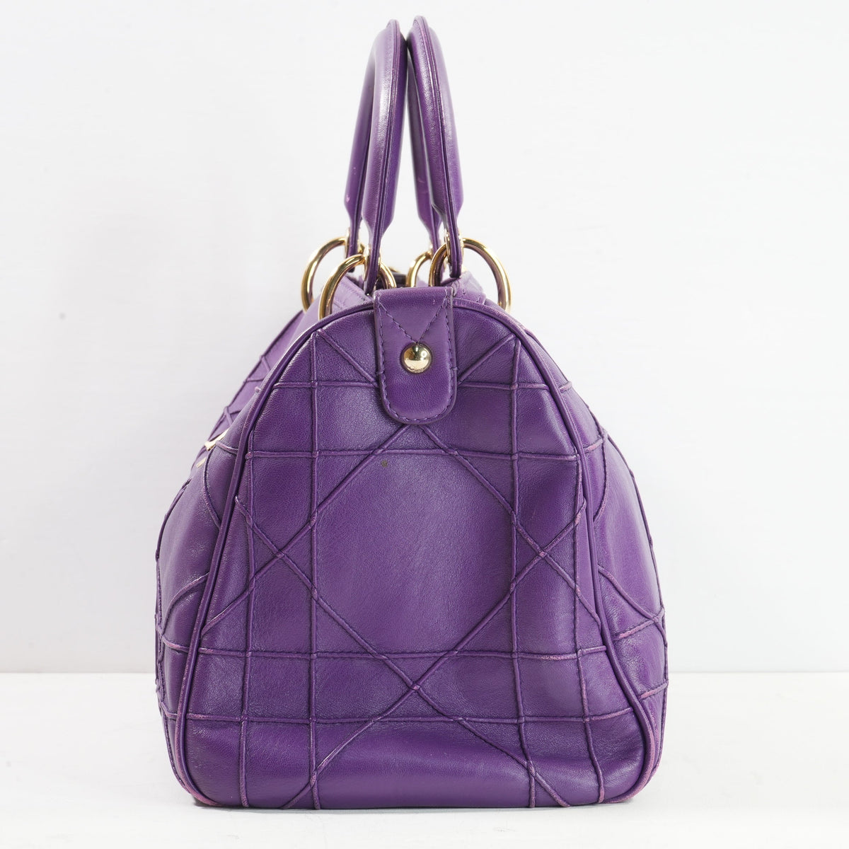 Christian Dior Purple Granville Boston Bag