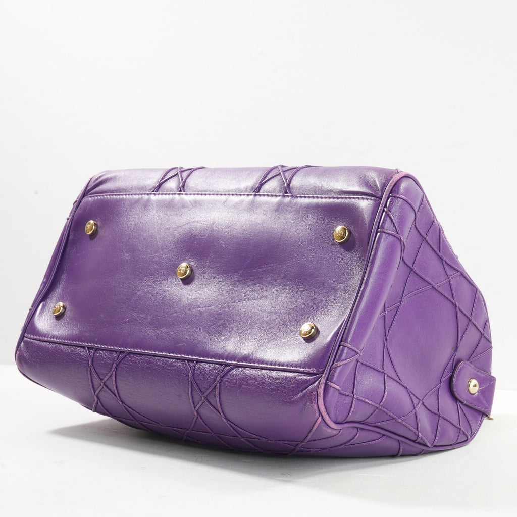 Christian Dior Purple Granville Boston Bag