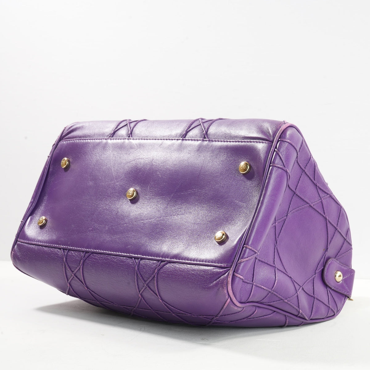 Christian Dior Purple Granville Boston Bag