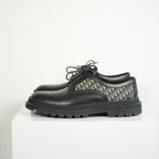 Christian Dior Dior Explorer Derby Black Leather Monogram Dress Shoes Size 45