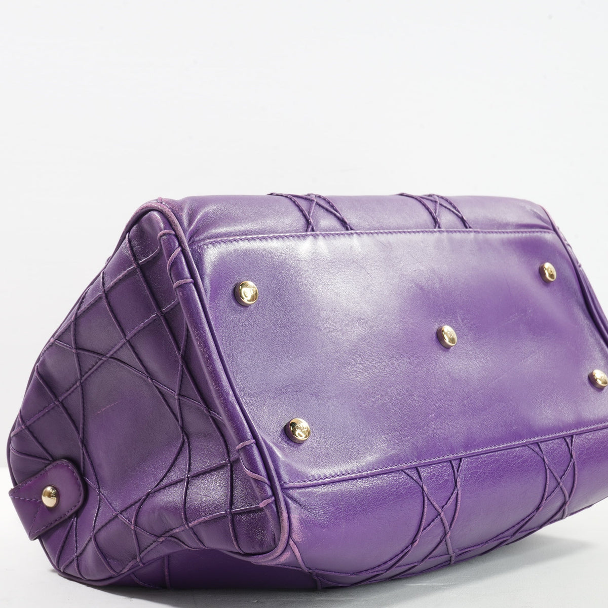 Christian Dior Purple Granville Boston Bag