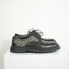 Christian Dior Dior Explorer Derby Black Leather Monogram Dress Shoes Size 45