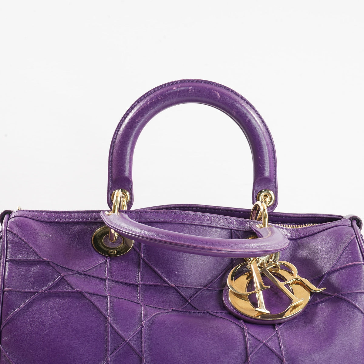 Christian Dior Purple Granville Boston Bag