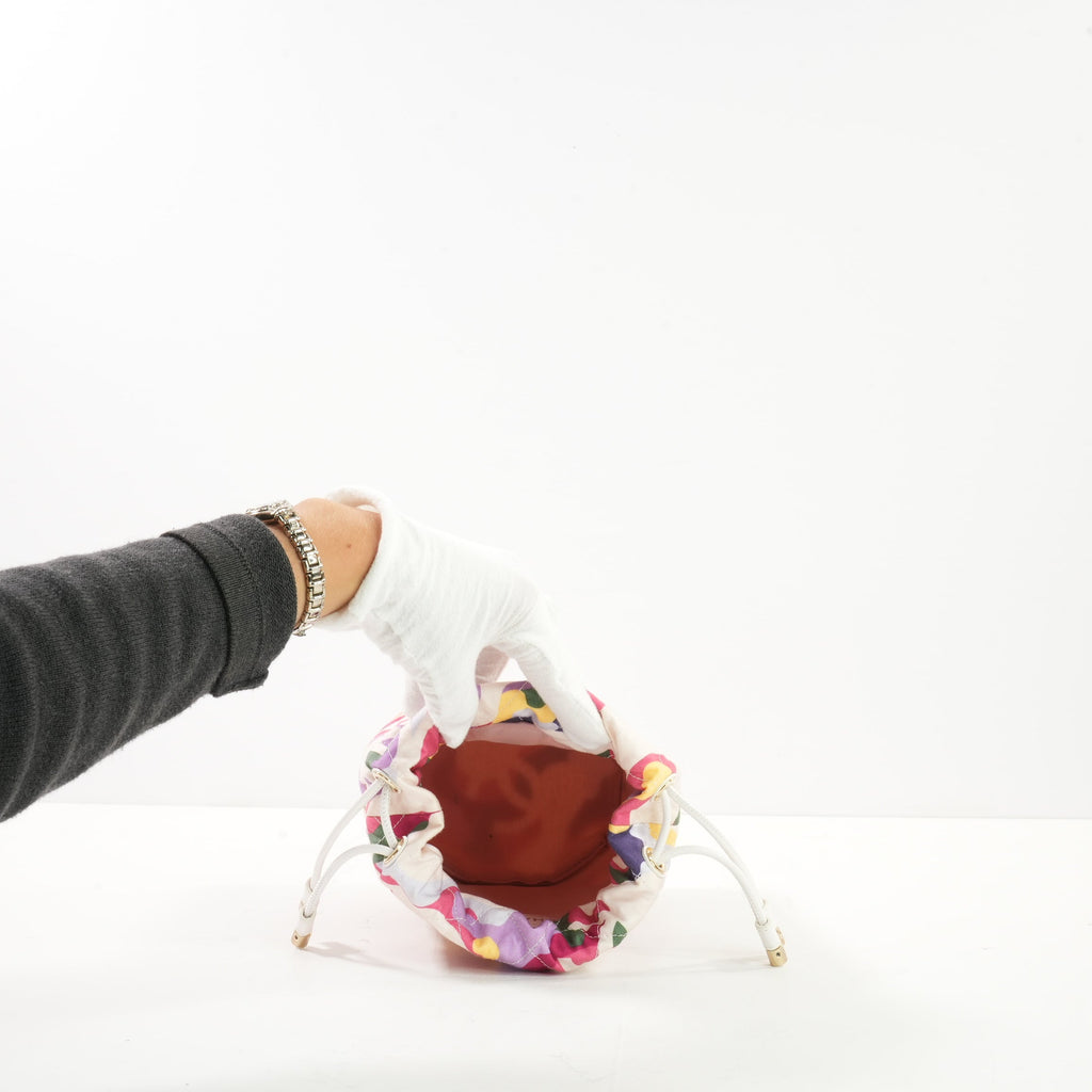 Chanel White See-Through Drawstring Bucket Bag