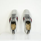 Gucci Silver Glitter Web Sneakers Size 39