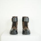 Louis Vuitton Flat Combat Boots Monogram Size 36 1/2 M