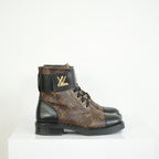 Louis Vuitton Flat Combat Boots Monogram Size 36 1/2 M