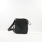 Gucci Black Grained Calffskin Leather Logo Print Messanger Bag