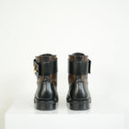 Louis Vuitton Flat Combat Boots Monogram Size 36 1/2 M