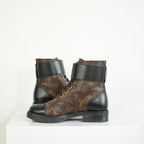 Louis Vuitton Flat Combat Boots Monogram Size 36 1/2 M