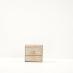 Chanel Metallic Champagne Gold Stitch Compact Wallet W/Box