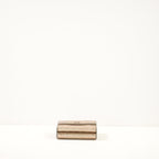 Chanel Metallic Champagne Gold Stitch Compact Wallet W/Box