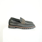 Fendi O'Lock Zucca Leather Loafers Size 11