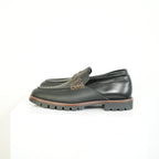 Fendi O'Lock Zucca Leather Loafers Size 11