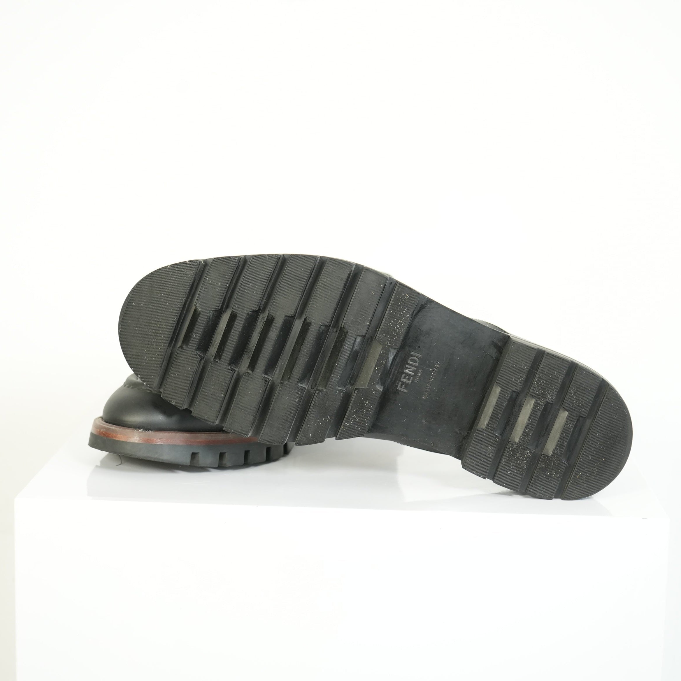 Fendi O'Lock Zucca Leather Loafers Size 11