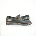 Fendi O'Lock Zucca Leather Loafers Size 11