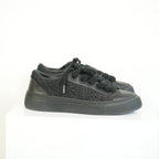 Christian Dior B33 Black Smooth Calfskin Oblique Embroidery Sneakers Size 44