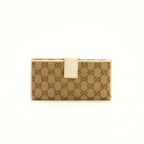 Gucci Beige/Brown Canavs Princy GG Canvas Bow Long Wallet