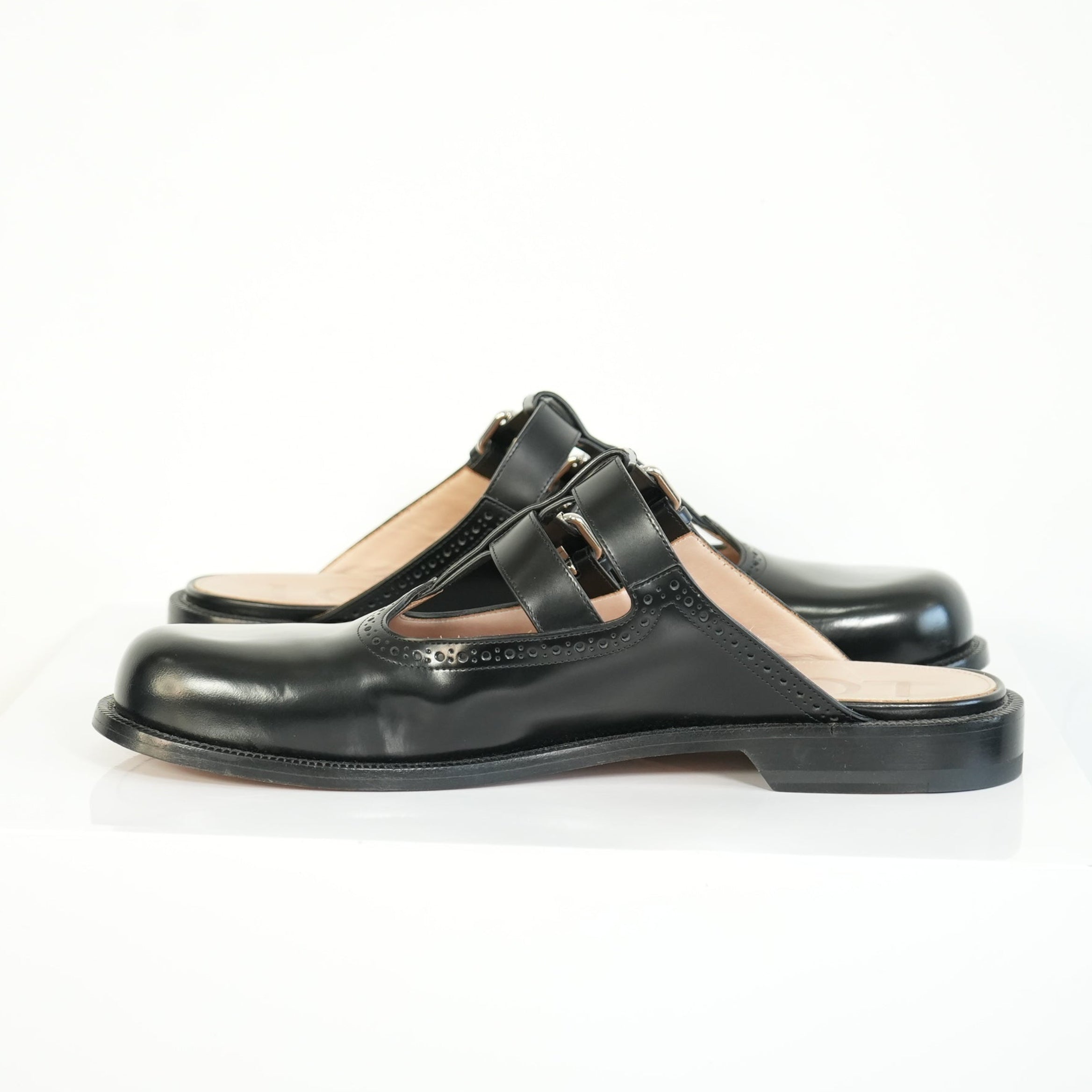 Loewe Campo Leather Mary Janes Mules Size 45