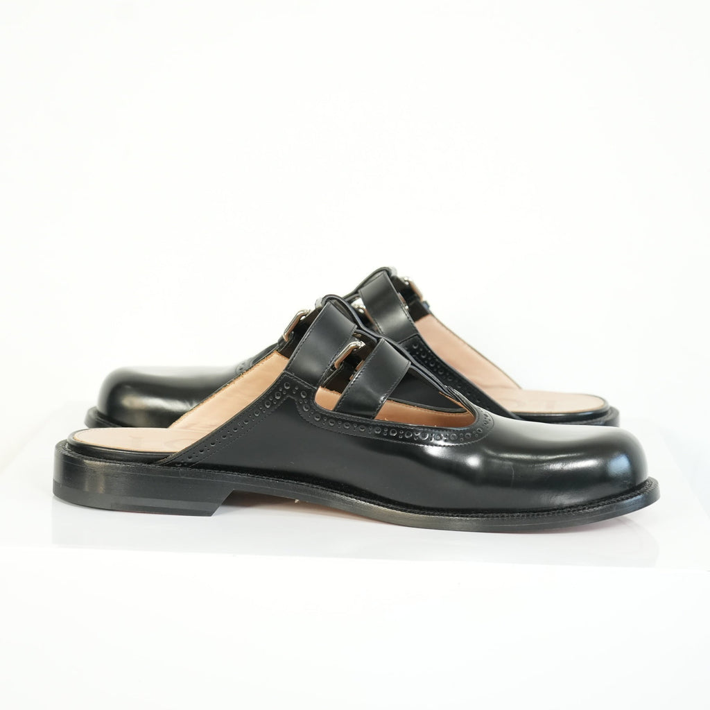Loewe Campo Leather Mary Janes Mules Size 45