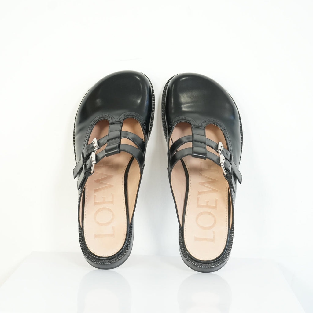 Loewe Campo Leather Mary Janes Mules Size 45
