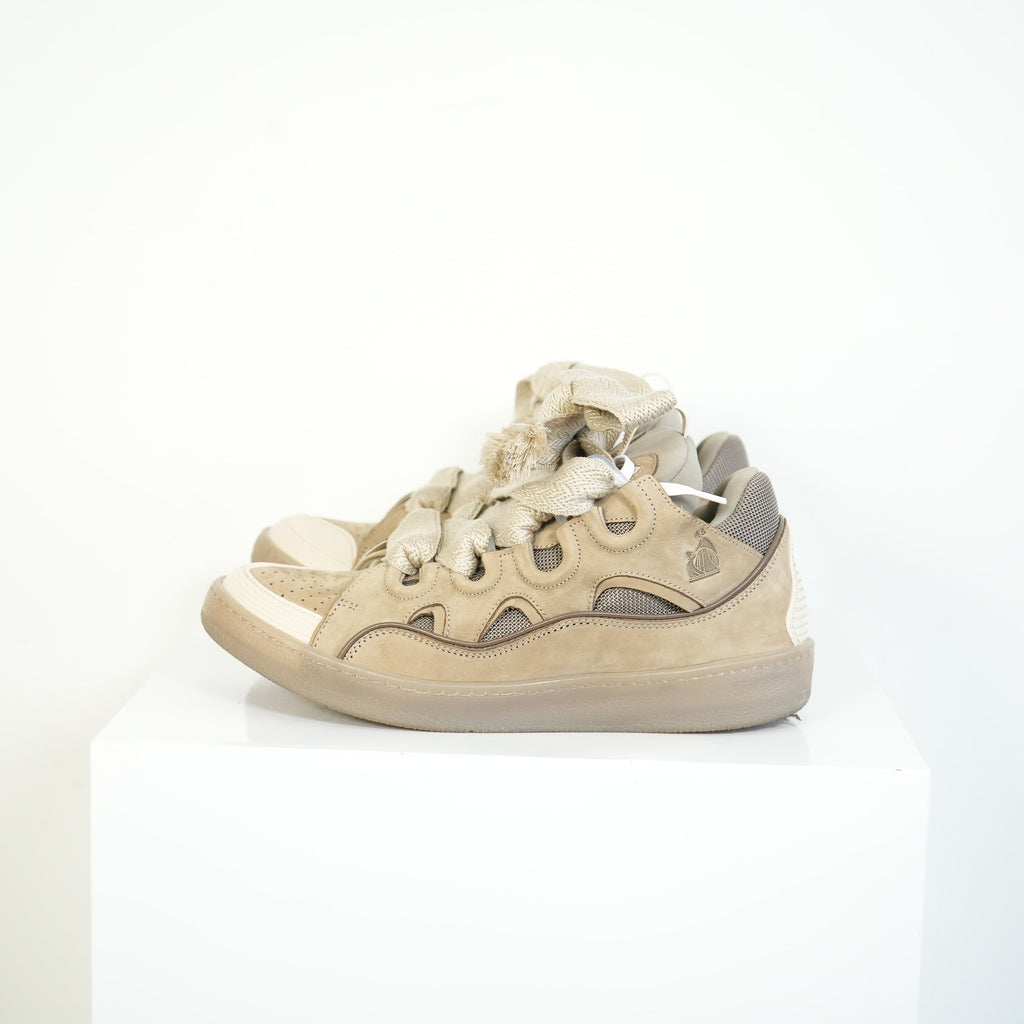 Lanvin Curb Taupe Beige Sneakers Size 44