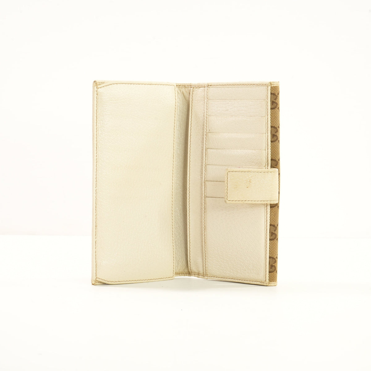 Gucci Beige/Brown Canavs Princy GG Canvas Bow Long Wallet