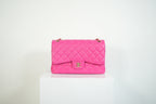 Chanel Hot Pink Quilted Lambskin Classic Double Flap Bag Gold Hardware Medium