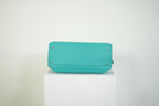Chanel Turquoise Quilted Leather Shopping Tote Bag Silver Hardware