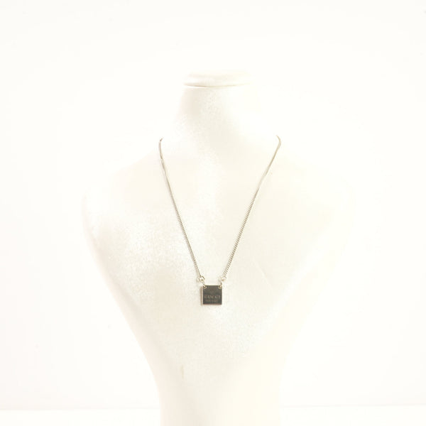 Gucci Trademarrk Logo Square Pendant Necklace, Full Set