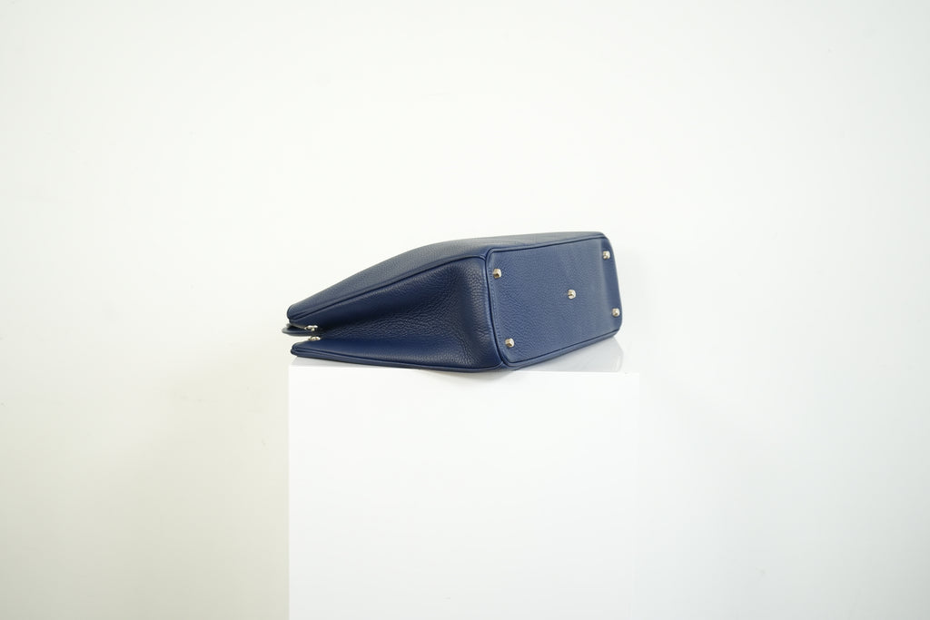 Christion Dior Diorissimo Large Tote Blue Leather Silver Hardware