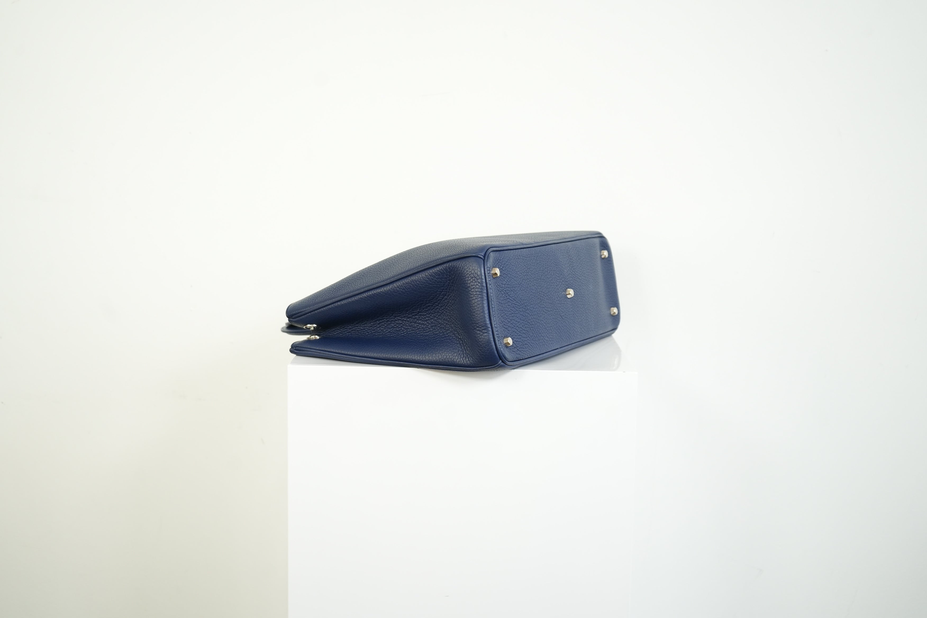 Christion Dior Diorissimo Large Tote Blue Leather Silver Hardware