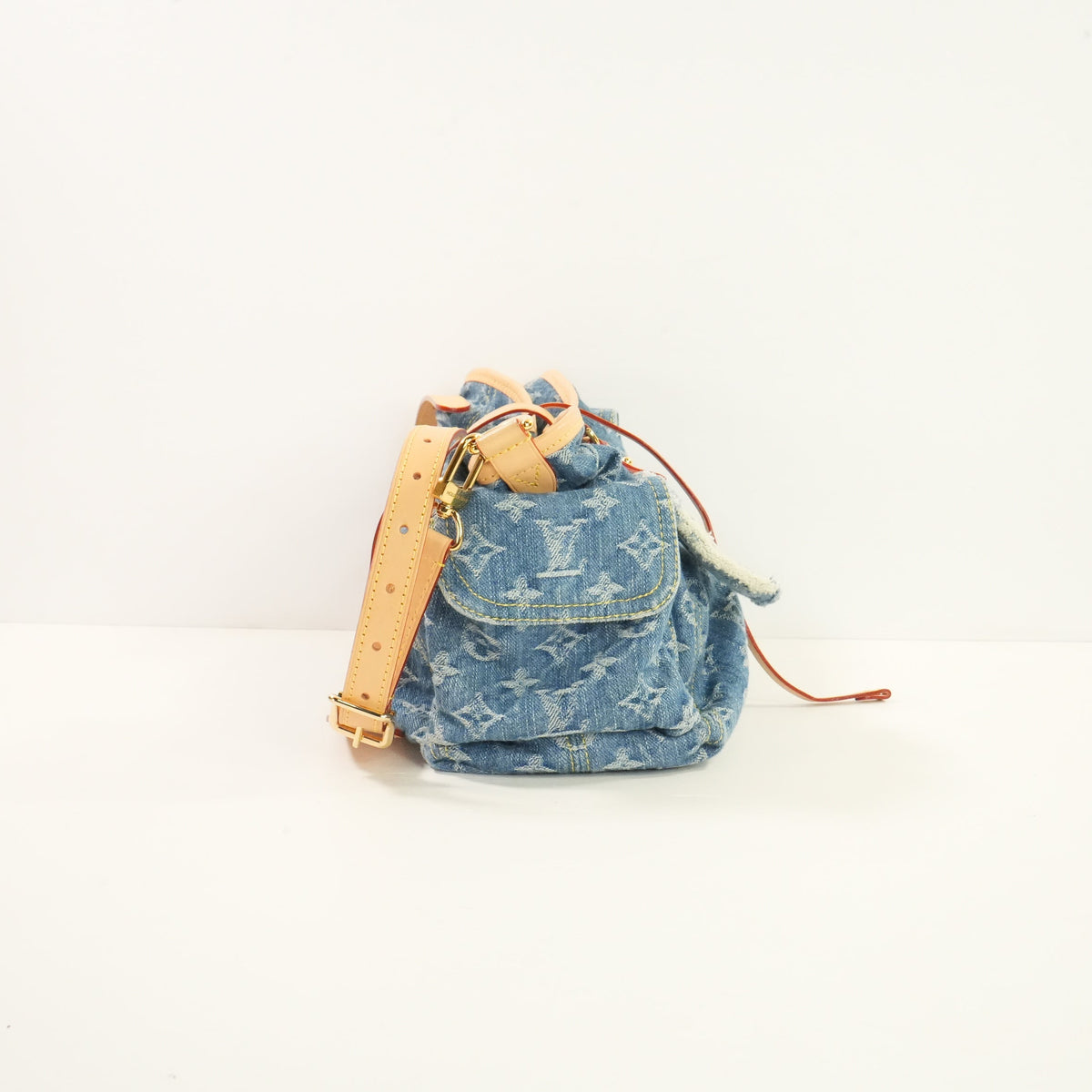 Louis Vuitton Monogram Denim CarryAll Cargo PM Bag Full Set