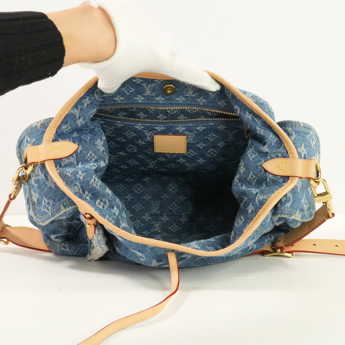 Louis Vuitton Monogram Denim CarryAll Cargo PM Bag Full Set