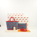 Louis Vuitton x Takashi Murakami Monogram Denim Cerises Neverfull Inside Out BB , Full Set W/Bag
