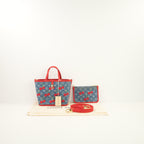 Louis Vuitton x Takashi Murakami Monogram Denim Cerises Neverfull Inside Out BB , Full Set W/Bag