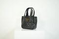 Prada Black Padded Nappa Leather Tote Bag Gold Logo Handbag