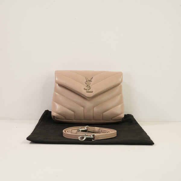 Saint Laurent Beige Matelasse Clafskin LouLou Crossbody W/Strap & Dustbag