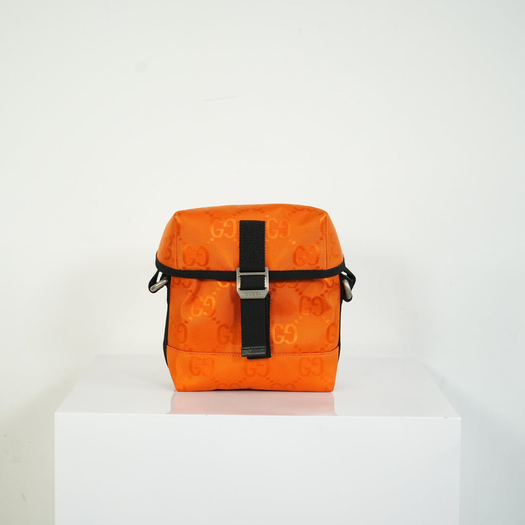 Gucci Off The Grid Shoulder Bag Orange GG Nylon Messenger Bag