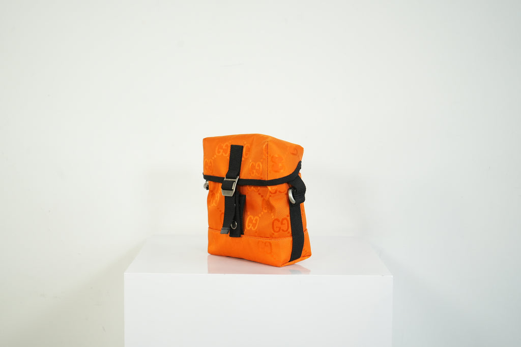 Gucci Off The Grid Shoulder Bag Orange GG Nylon Messenger Bag