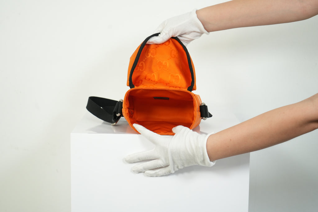 Gucci Off The Grid Shoulder Bag Orange GG Nylon Messenger Bag