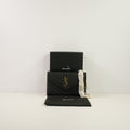 Saint Laurent Black Cassandre Matelasse Chain Wallet, Full Set