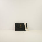 Saint Laurent Black Cassandre Matelasse Chain Wallet, Full Set