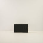 Saint Laurent Black Cassandre Matelasse Chain Wallet, Full Set