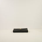 Saint Laurent Black Cassandre Matelasse Chain Wallet, Full Set
