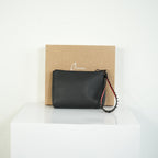 Christian Louboutin Loubifunk Black Leather Spiked Wristlet Clutch Pouch