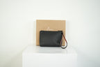Christian Louboutin Loubifunk Black Leather Spiked Wristlet Clutch Pouch