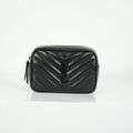 Saint Laurent Lou Camera Bag Black Chevron Quilted Leather Black Hardware