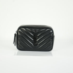 Saint Laurent Lou Camera Bag Black Chevron Quilted Leather Black Hardware