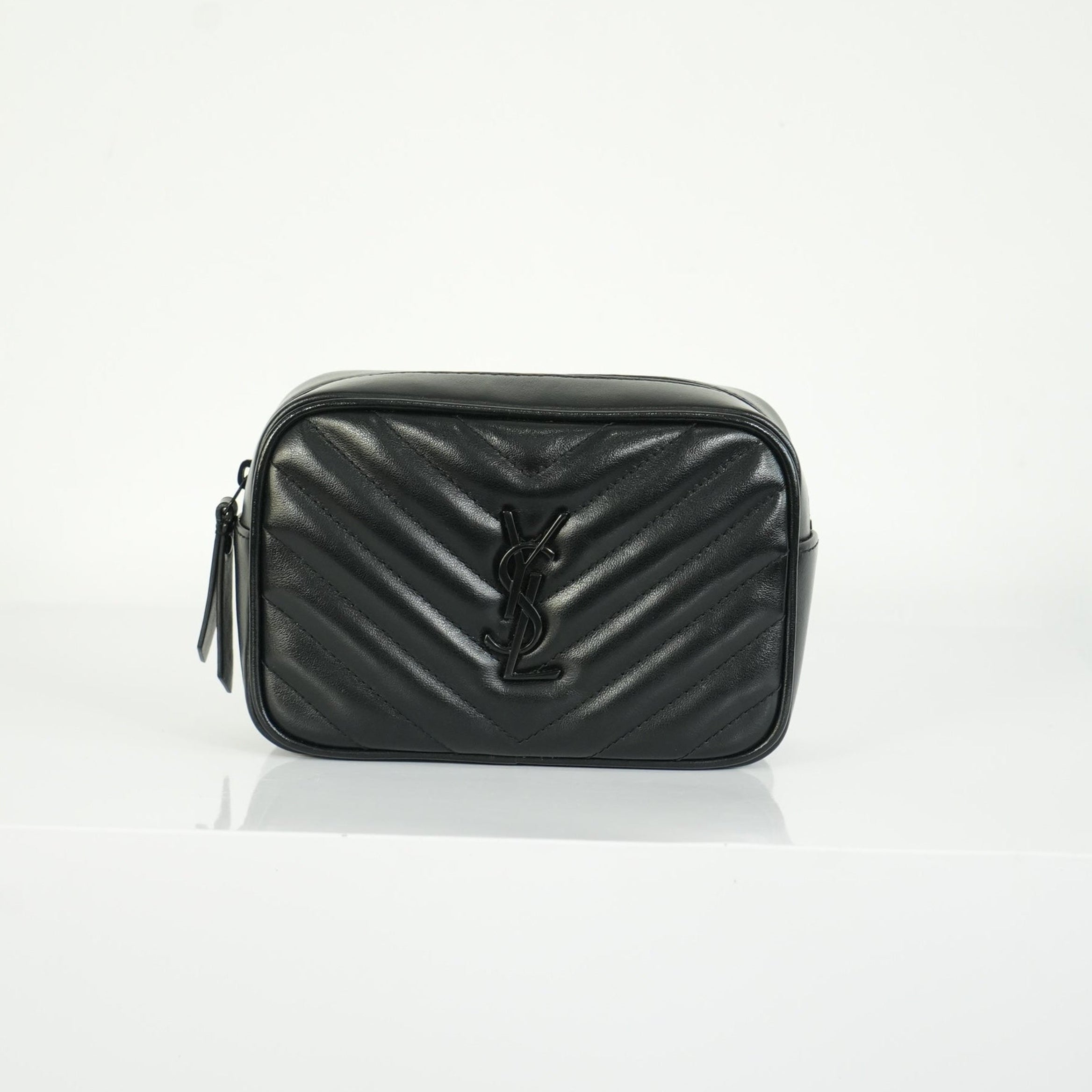 Saint Laurent Lou Camera Bag Black Chevron Quilted Leather Black Hardware